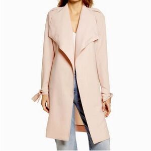 Halogen Nordstrom Women's Drape Lapel Tie Waist Topper Coat Size Large NWT